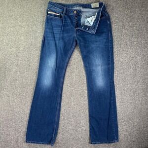 Diesel Zatiny Jeans Men 30x32 Bootcut Wide Leg Button Fly Pant Y2K Vintage